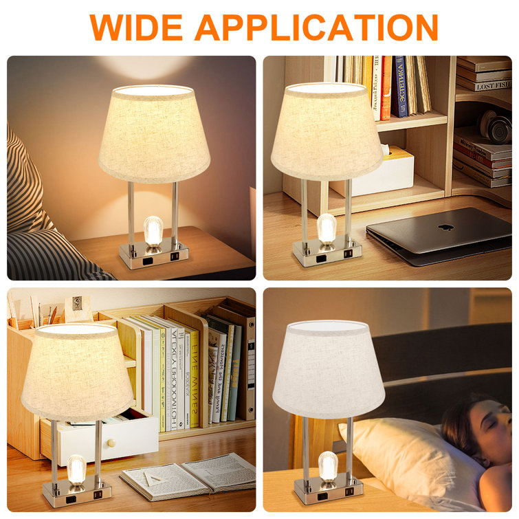 Latitude Run® Metal Table Lamps for Bedroom - Bedside Lamps with